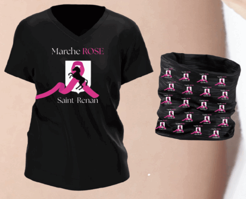 Marche Rose de Saint-Renan - Pack Complet (T-Shirt+Tour de Cou+Bracelet)