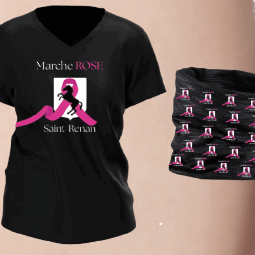 Marche Rose de Saint-Renan - Pack Complet (T-Shirt+Tour de Cou+Bracelet)